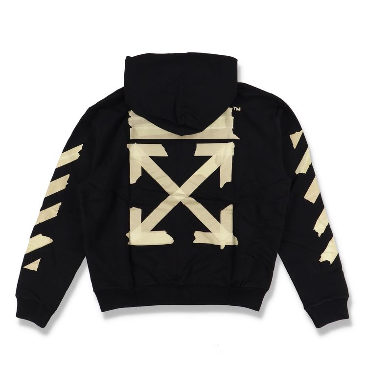Off-White Black Tape Arrows Logo Zip Hoodie