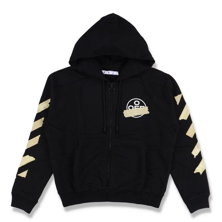 Off-White Black Tape Arrows Logo Zip Hoodie 7