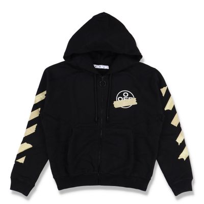 Off-White Black Tape Arrows Logo Zip Hoodie 7