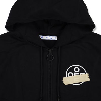 Off-White Black Tape Arrows Logo Zip Hoodie 5