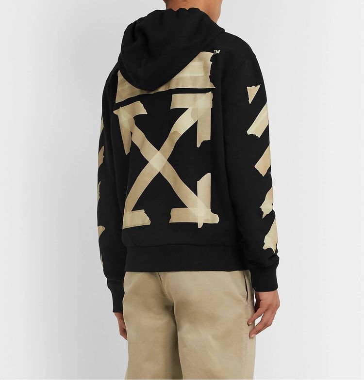Off-White Black Tape Arrows Logo Zip Hoodie 6