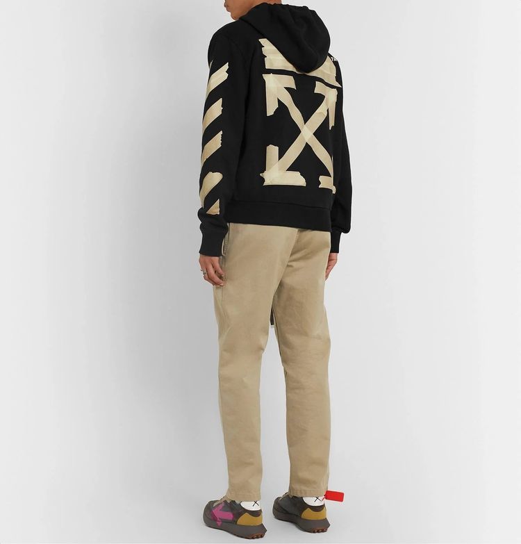 Off-White Black Tape Arrows Logo Zip Hoodie 8