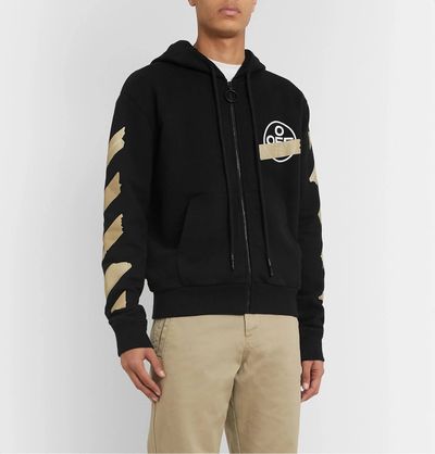 Off-White Black Tape Arrows Logo Zip Hoodie 2