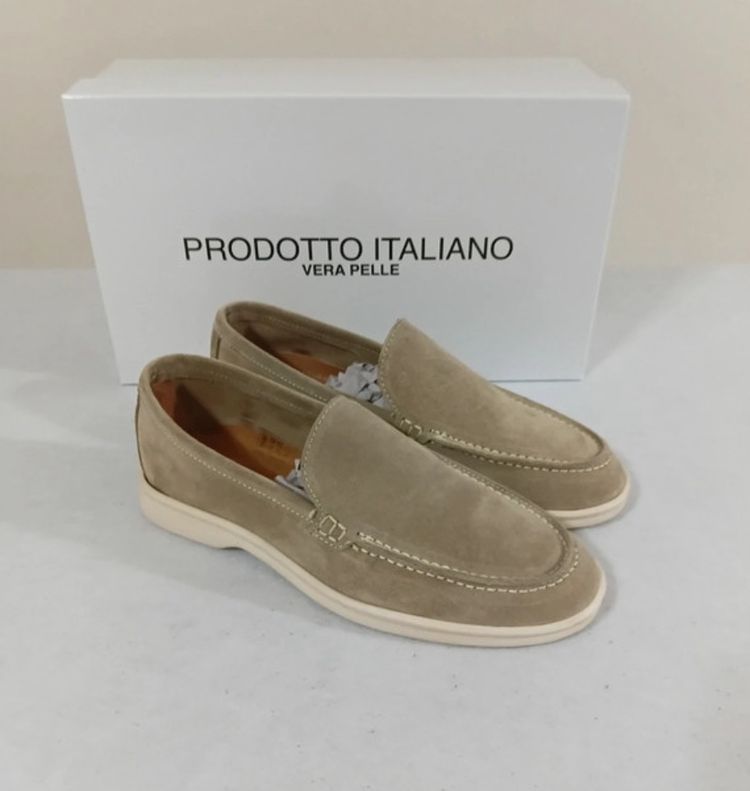 Mocassini in camoscio beige 43 2