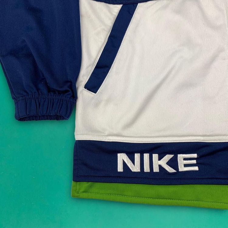 Nike Vintage 80's Full Zip Embroidered Spellout Swoosh Track Top Jacket Blue S image 3