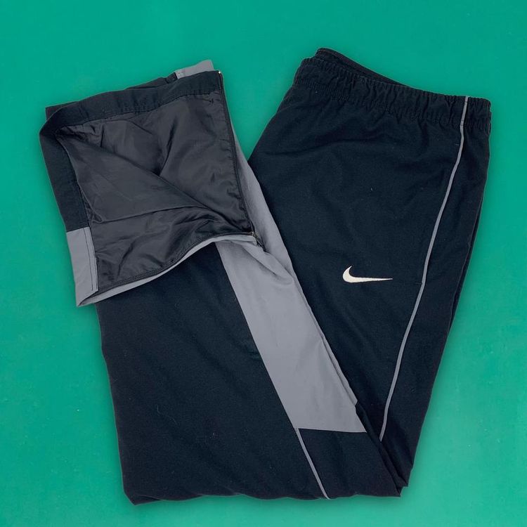 Nike Nike Y2K Embroidered Swoosh Tracksuit Bottoms Track Pants Zips Black XL product image