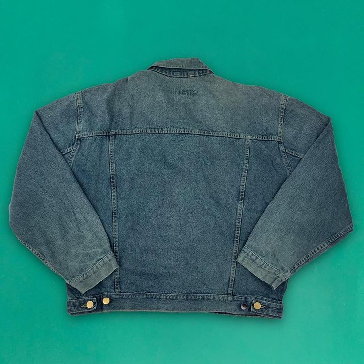 NEXT Vintage Classic Western Denim Trucker Jacket Blue Large obraz 3