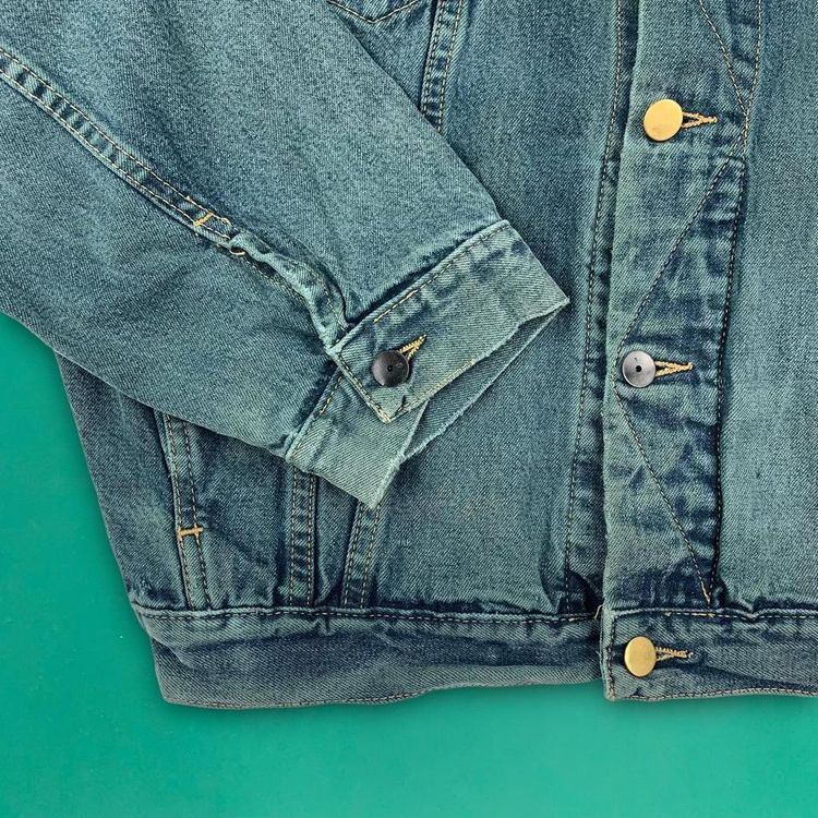 NEXT Vintage Classic Western Denim Trucker Jacket Blue Large obraz 4