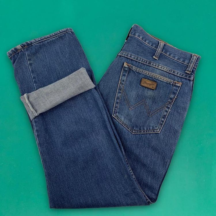 WRANGLER Texas Vintage Yellow Label Relaxed Straight Denim Jeans Blue W34 L30 image 1