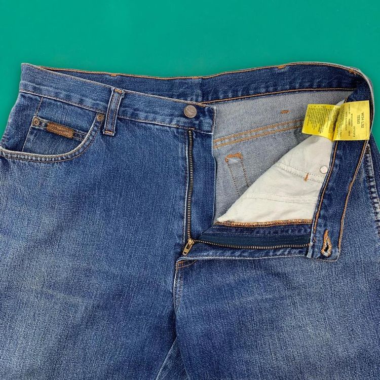 WRANGLER Texas Vintage Yellow Label Relaxed Straight Denim Jeans Blue W34 L30 image 3