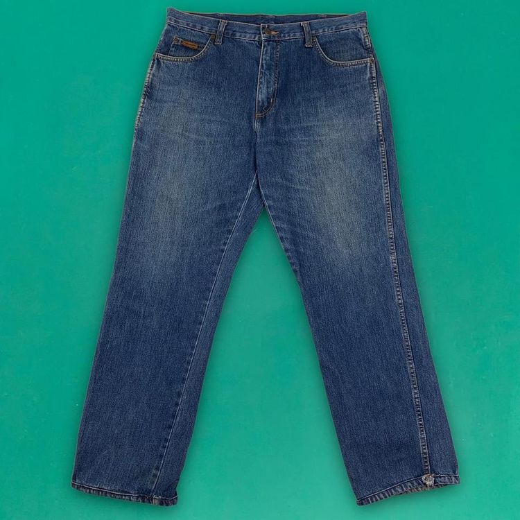 WRANGLER Texas Vintage Yellow Label Relaxed Straight Denim Jeans Blue W34 L30 image 2