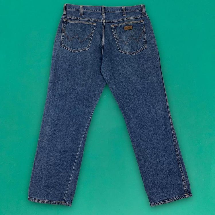 WRANGLER Texas Vintage Yellow Label Relaxed Straight Denim Jeans Blue W34 L30 image 4