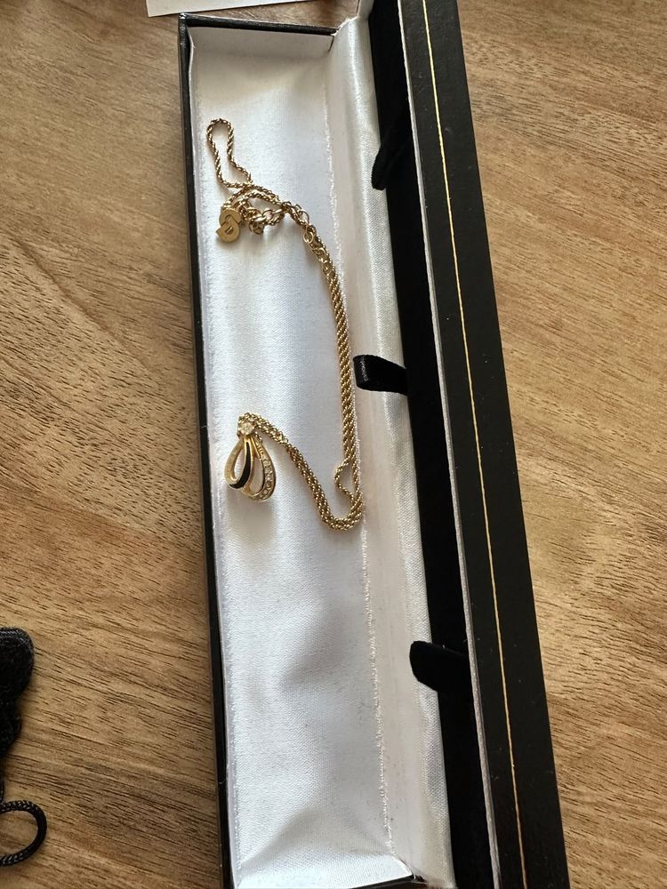 80's Dior Teardrop Black Enamel Necklace - (NEW)