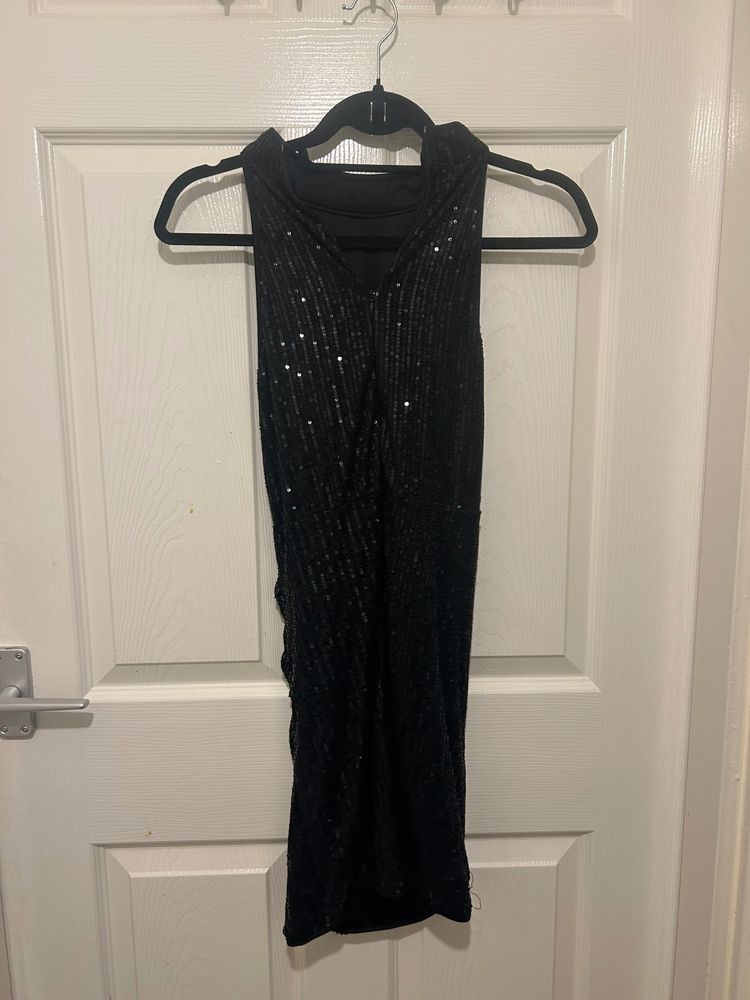 Black Sequin Sleeveless Dress 2