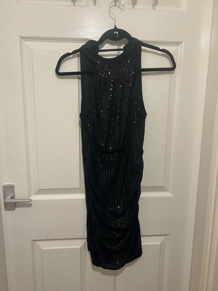 SHEIN Black Sequin Sleeveless Dress product image