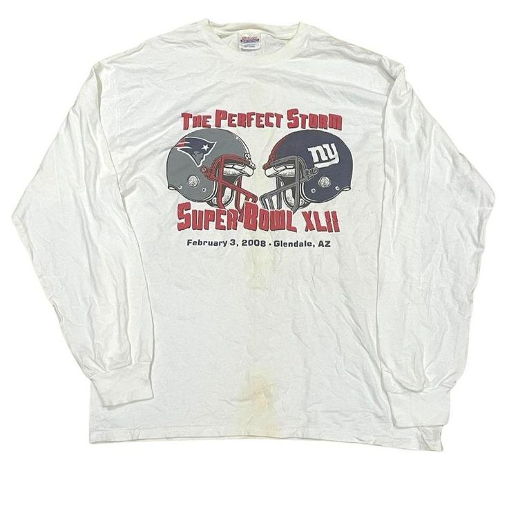 Other Hanes New York Giants & Patriots NFL 2008 Super Bowl Long Sleeve T-shirt Large product image