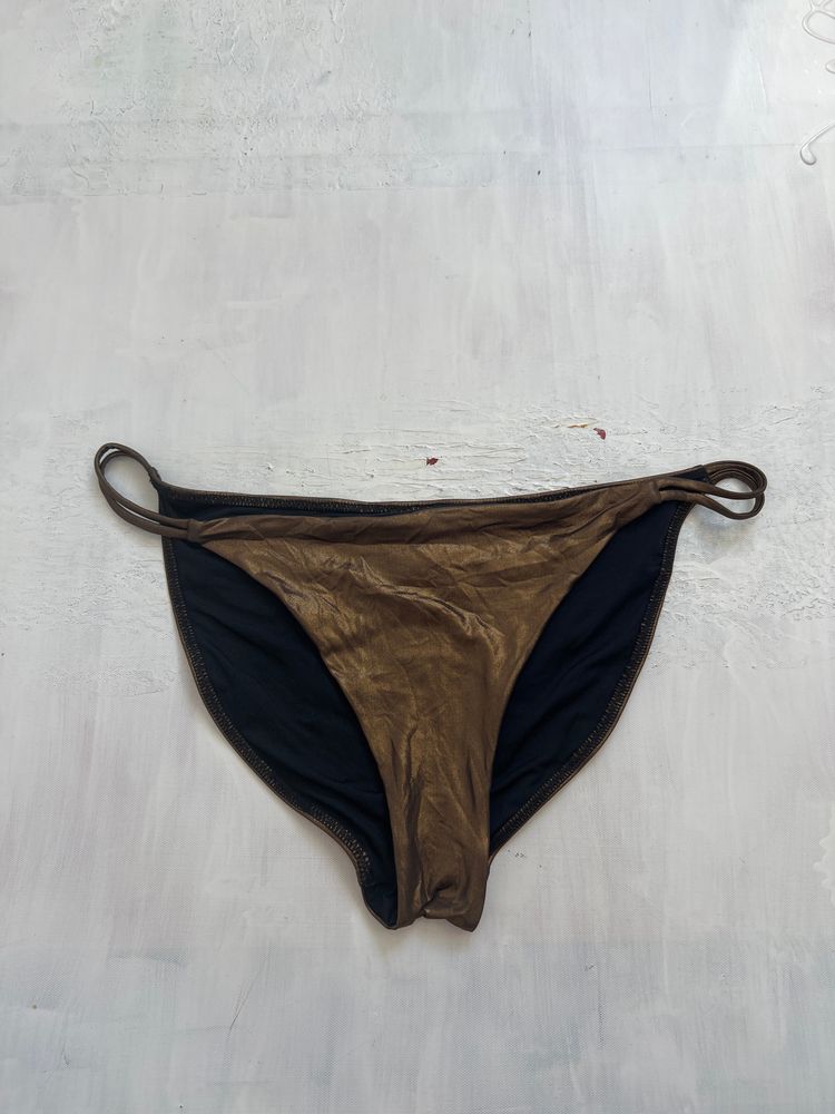 BRAT GIRL SUMMER DROP | medium brown metallic old label topshop bikini bottoms image 1