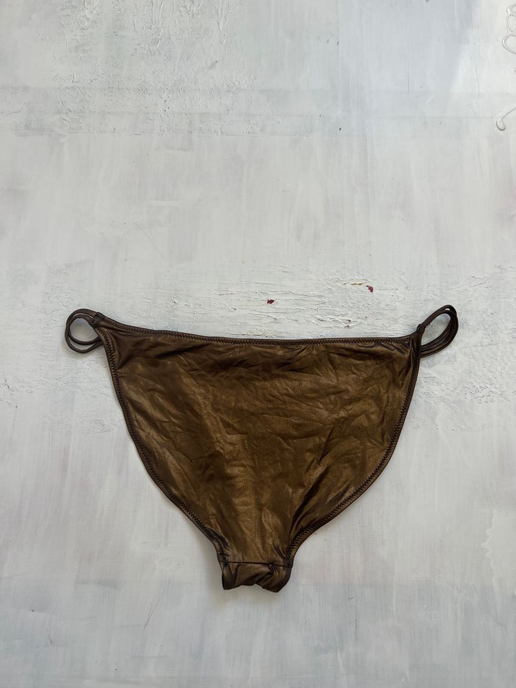 BRAT GIRL SUMMER DROP | medium brown metallic old label topshop bikini bottoms image 2