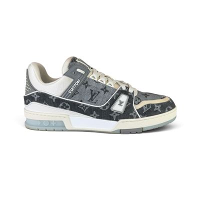 Louis Vuitton Men’s Grey / White Monogram Low Trainers - Uk 9.5 (Fit 10/10.5)