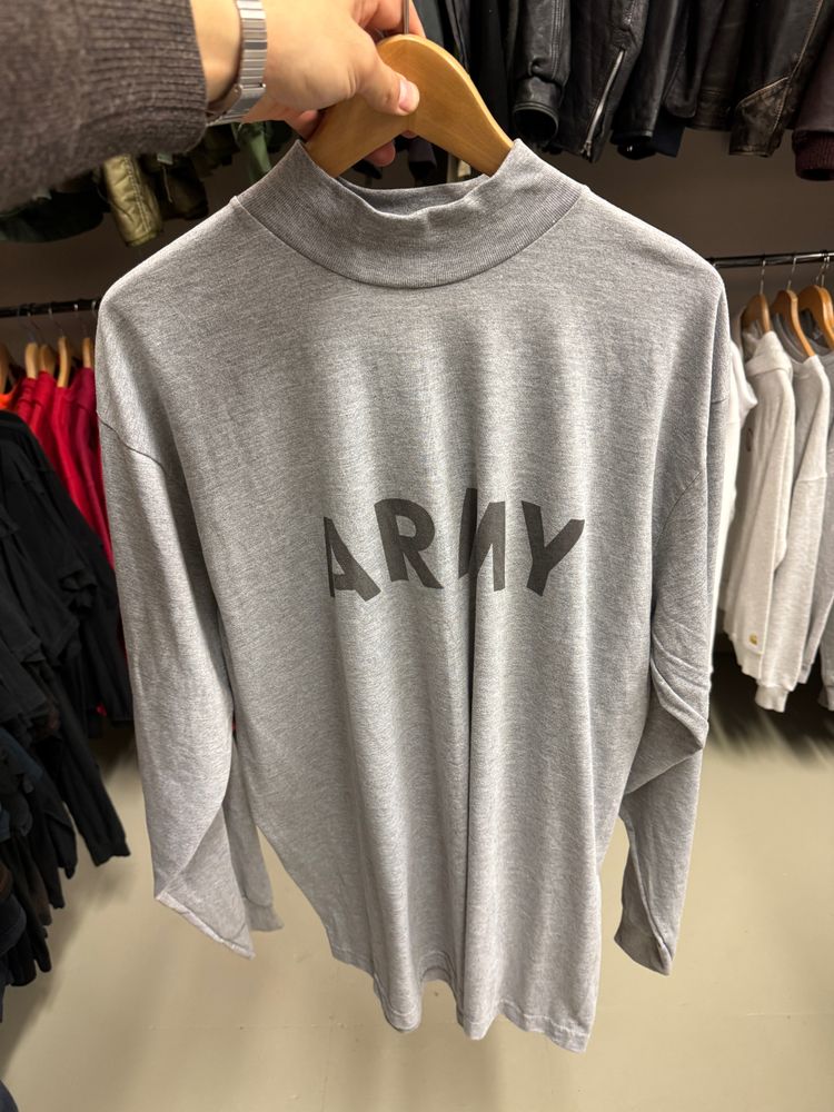 Grey Long Sleeve Shirt With Army Print