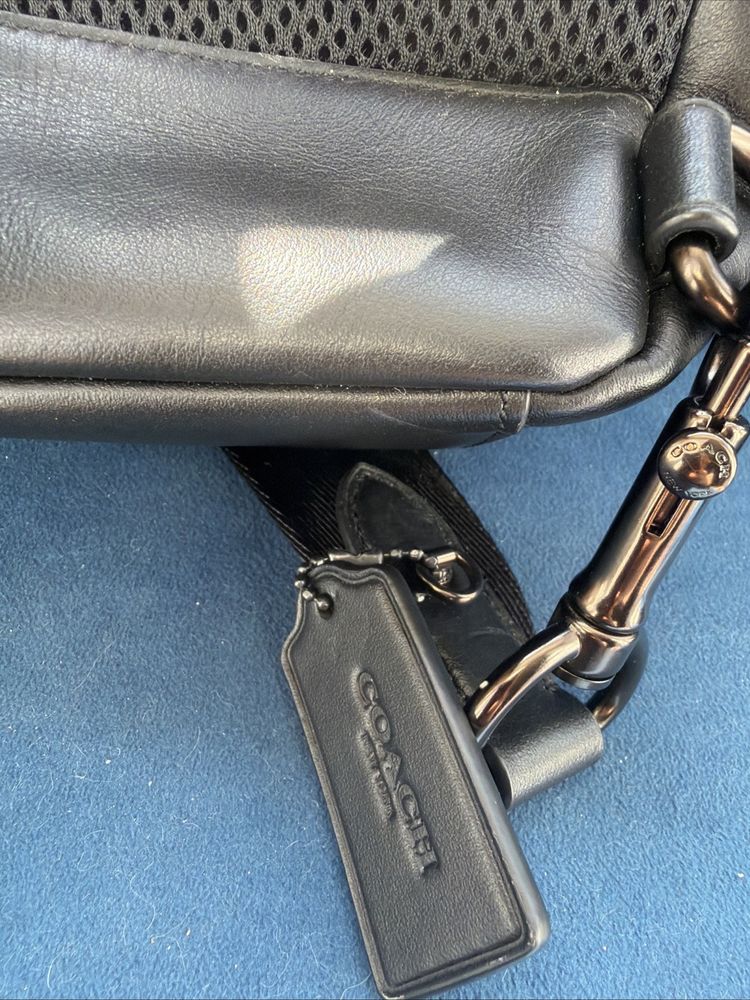 Coach Gotham Sling Back Pack 13 CC091 Black Signature Canvas Leather Bag BN image 3