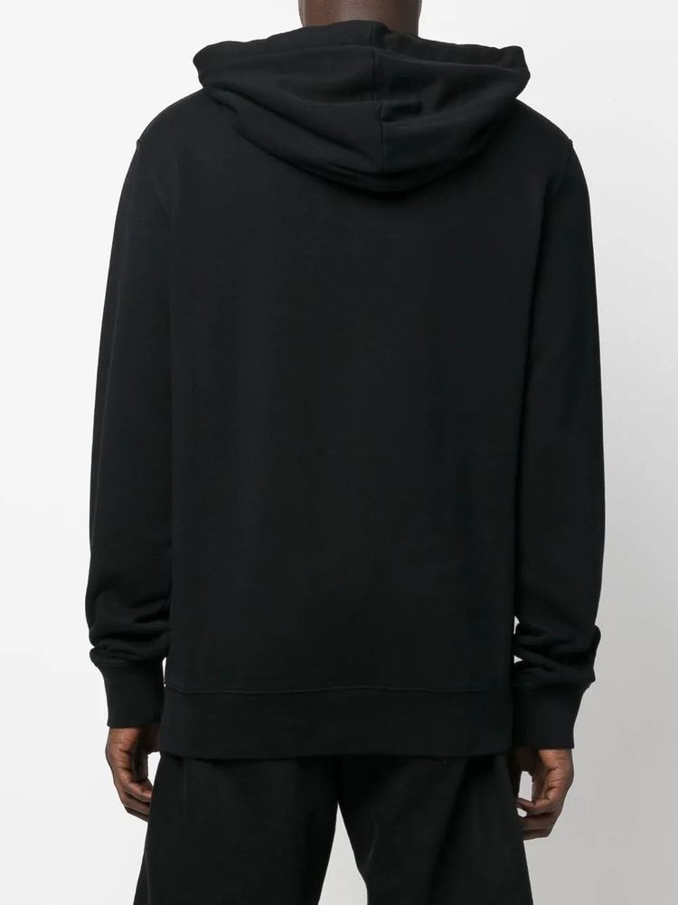 Lanvin Black Embroidered Curb Logo Oversized Hoodie 7
