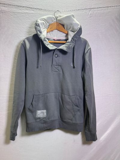 Grey Hoodie With Front Pocket And Hood