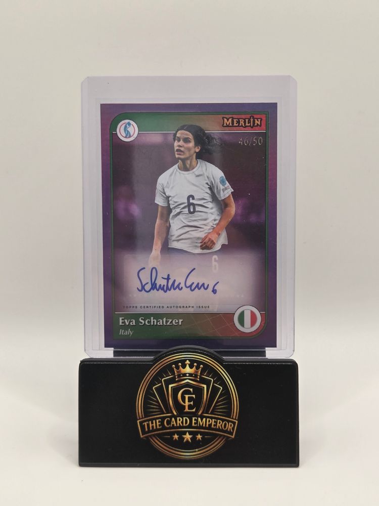 Eva Schatzer (Italy) 46/50 Autographed Card Topps Merlin Chrome 2024-2025 image 1