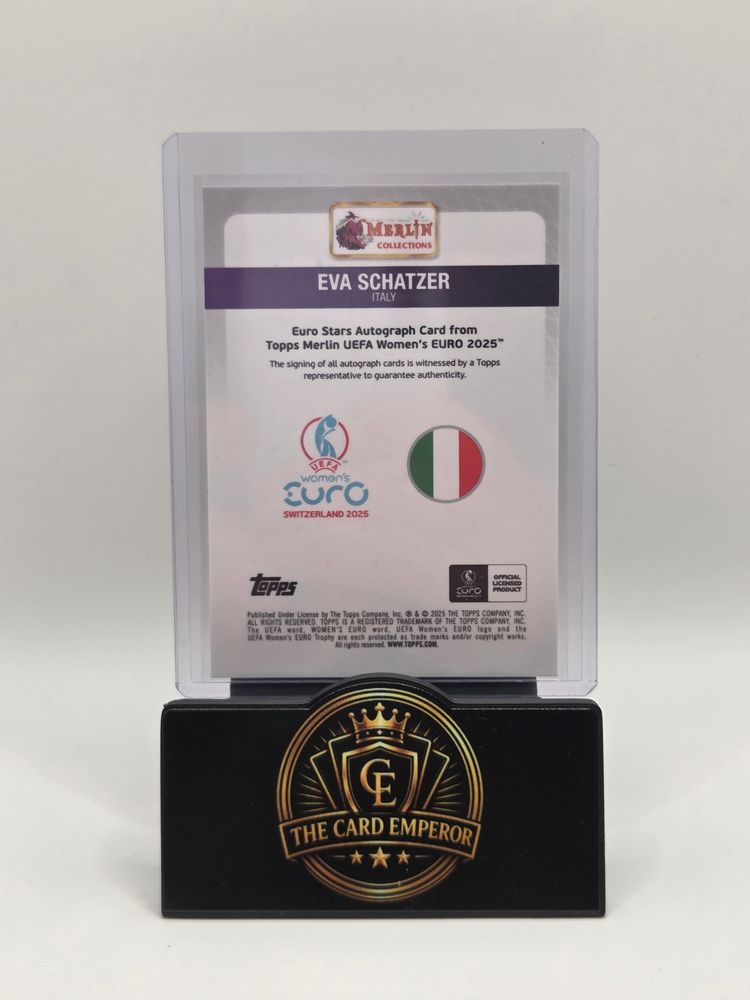 Eva Schatzer (Italy) 46/50 Autographed Card Topps Merlin Chrome 2024-2025 image 2