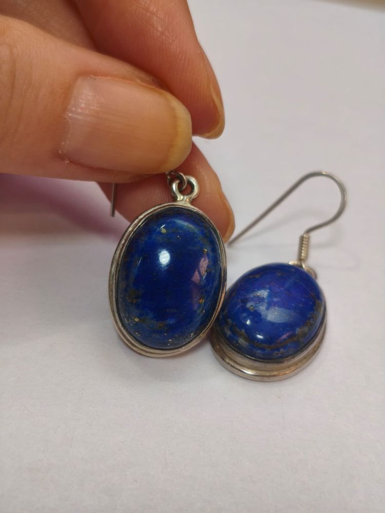 Pendientes plata de LEY 925 -LAPISLAZULI- 4