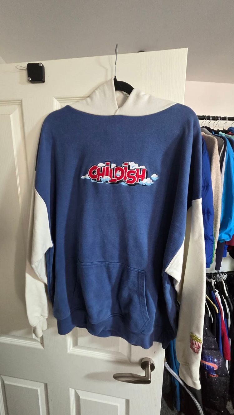 Childish Blue And White Hoodie With Childish Logo