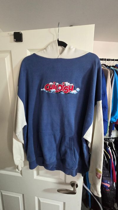 Childish Blue And White Hoodie With Childish Logo