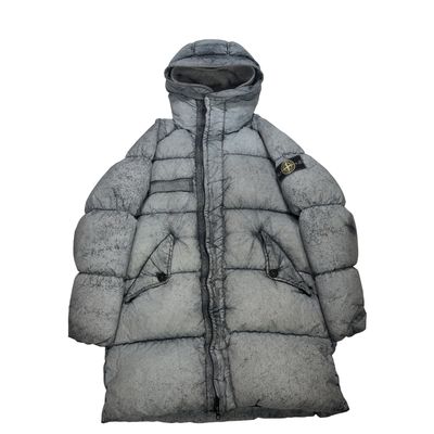 Stone Island Tela Nylon Down With Dust Colour Frost Finish Grey Coats