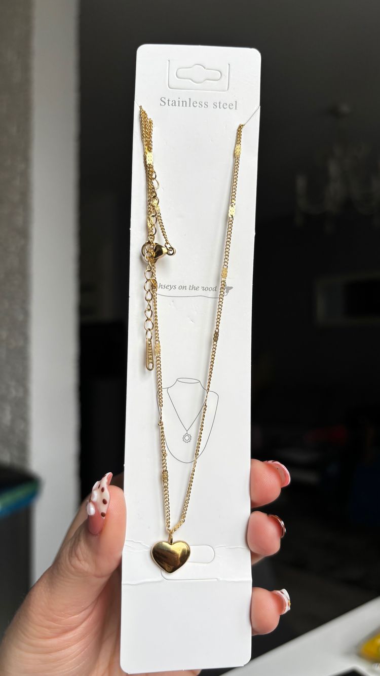 Gold Heart Pendant Necklace