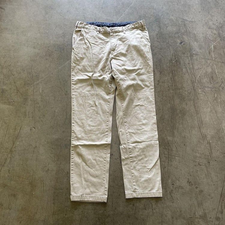 Nautica Trousers Chino Golf 90s Straight Leg Pants, Beige, Mens 36x34 image 1