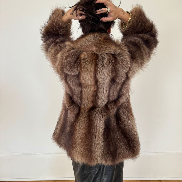 brown fur coat