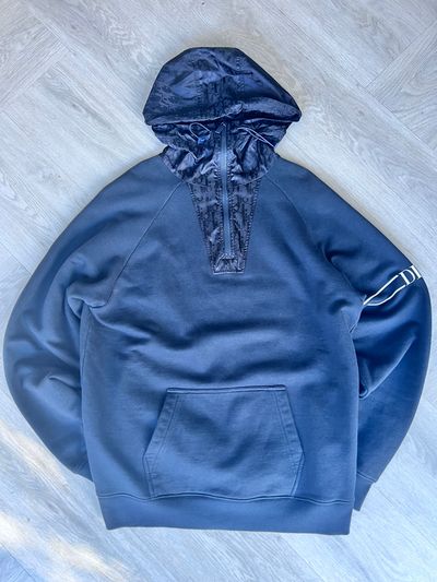 Dior navy oblique Hoodie With Logo Print