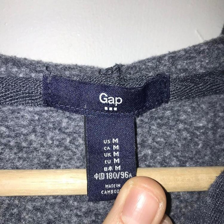 GAP dark grey hoodie with large GAP spellout embroidered logo across the front image 2
