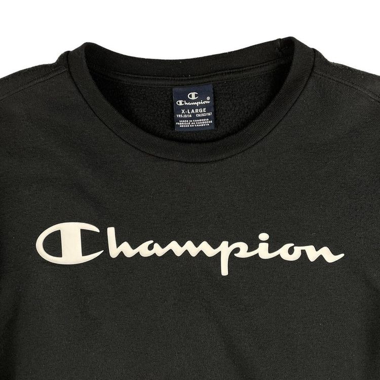 Vintage Champion Spellout Sweatshirt Black fits Small 2