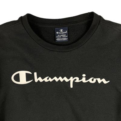 Vintage Champion Spellout Sweatshirt Black fits Small 2