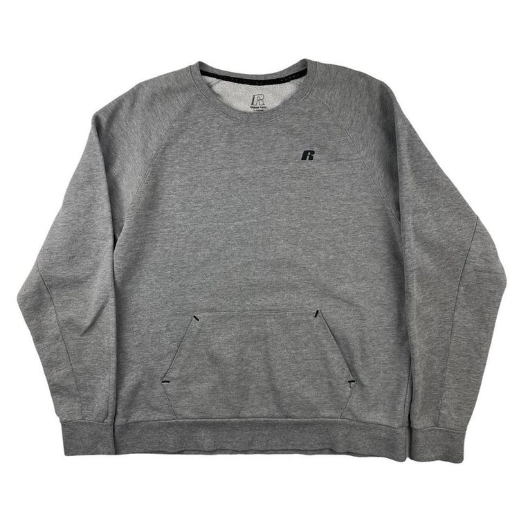 Vintage Russel Athletic Sweatshirt with Embroidered Logo Grey Large 1