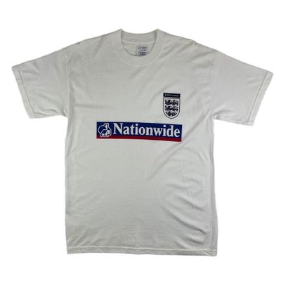 Vintage Screen Stars England Football Nationwide T Shirt White Large 1