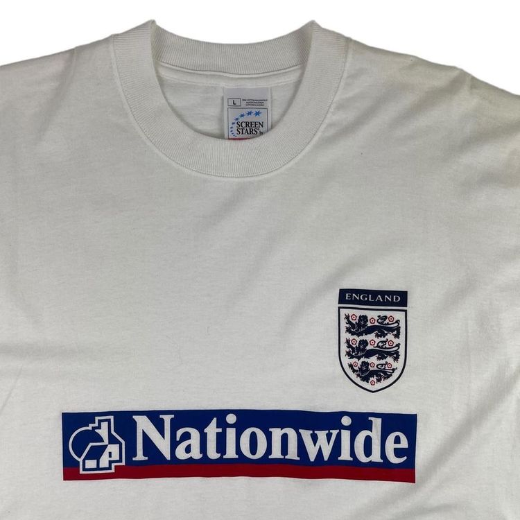 Vintage Screen Stars England Football Nationwide T Shirt White Large 2