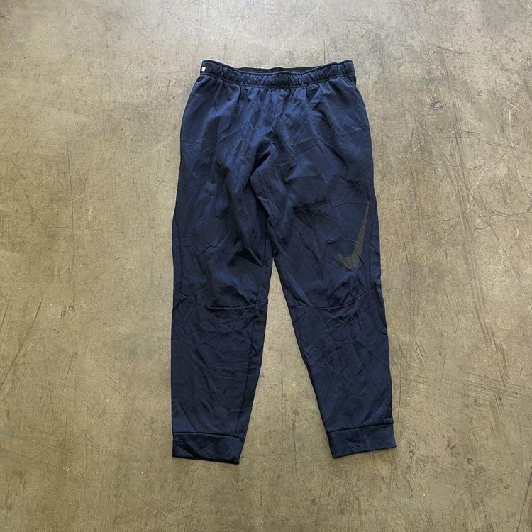 Nike Tracksuit Bottoms Y2K Vintage Swoosh Sports Joggers, Navy Blue, Mens XL 1
