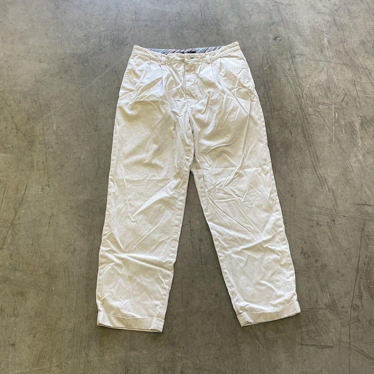 Tommy Hilfiger Trousers Chino Golf 90s Straight Leg Pants, Beige, Mens 36x32