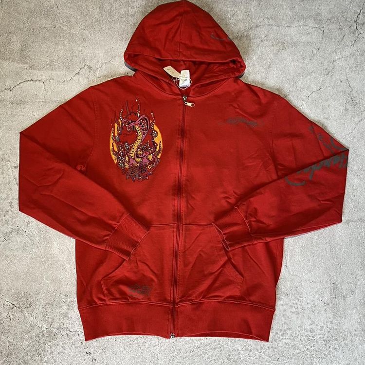Ed Hardy Red Zip Up Hoodie image 1