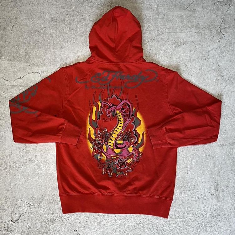 Ed Hardy Red Zip Up Hoodie image 2