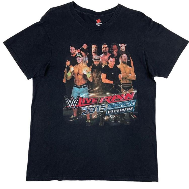 Hanes WWE Live Tour  2015 T-Shirt Black Medium Cotton product image