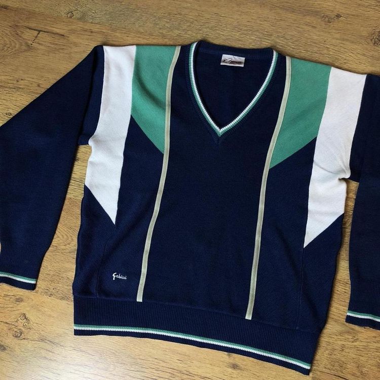 Vintage Gabicci Concept Grandpa Knit Funky Festival Graphic Sweater