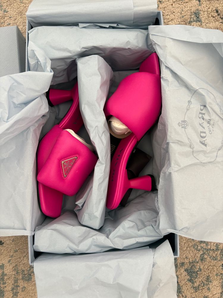 Prada Pink Heeled Mules